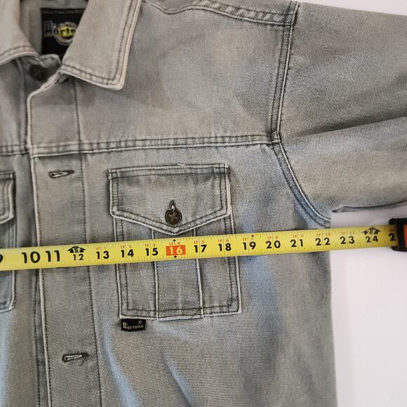 Vintage Dr. Martens Air Wair Greyish Olive Green Denim Jacket Size Med. - Picture 7 of 8